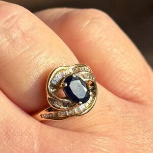 FOR ISO ONLY 14k Sapphire & Diamond Ring